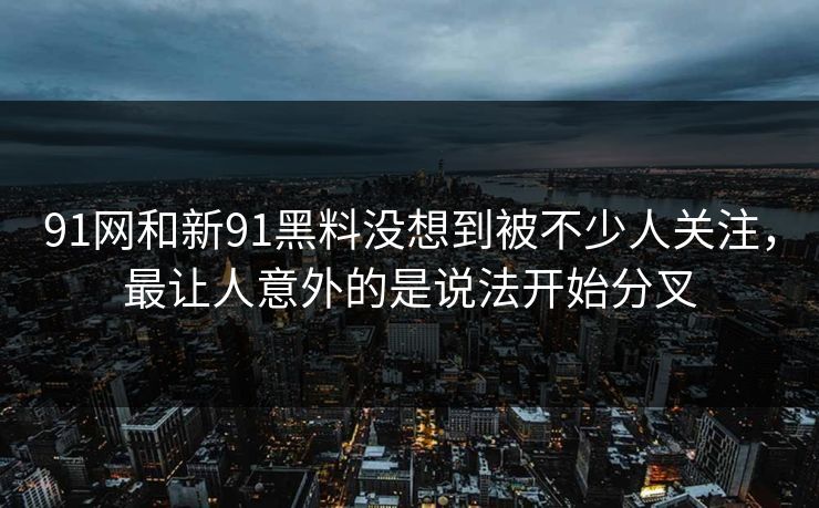 91网和新91黑料没想到被不少人关注，最让人意外的是说法开始分叉  第1张