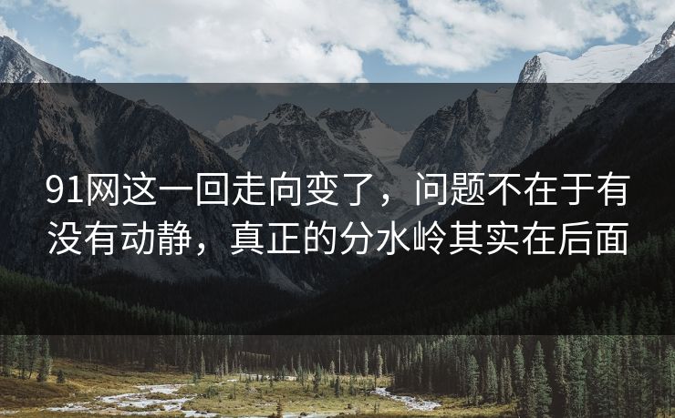91网这一回走向变了，问题不在于有没有动静，真正的分水岭其实在后面  第1张