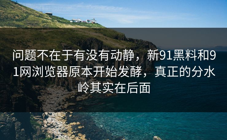 问题不在于有没有动静，新91黑料和91网浏览器原本开始发酵，真正的分水岭其实在后面  第1张