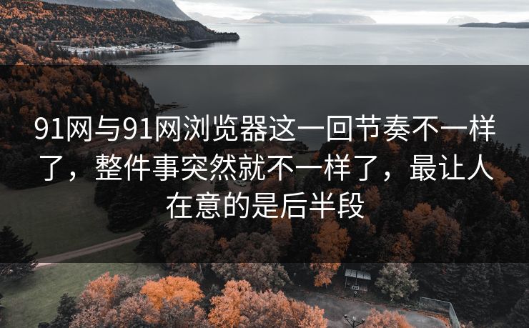 91网与91网浏览器这一回节奏不一样了，整件事突然就不一样了，最让人在意的是后半段  第1张
