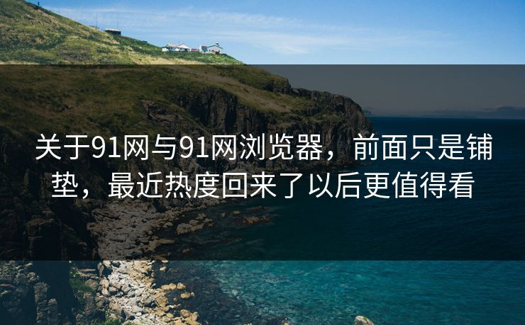 关于91网与91网浏览器，前面只是铺垫，最近热度回来了以后更值得看  第1张